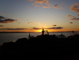 sonnenaufgang am leuchtturm oostmahorn